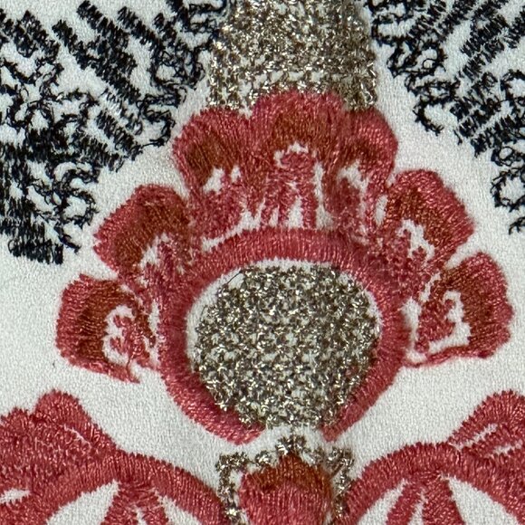 Free People Embroidered Holiday Folk Mini Dress in Ivory Combo - Size 4 - Picture 10 of 15